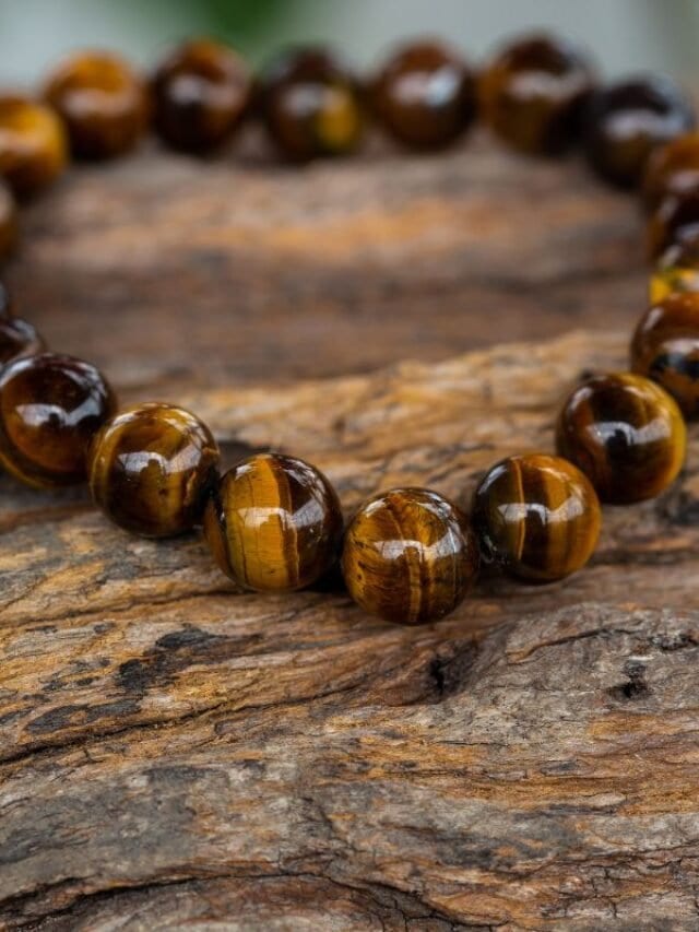 Tiger Eye Bracelet on Wood