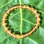 Citrine Bracelet Resting on Sacred Fig Leaf