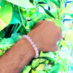 Wearing Rose Quartz Bracelet on Wrist