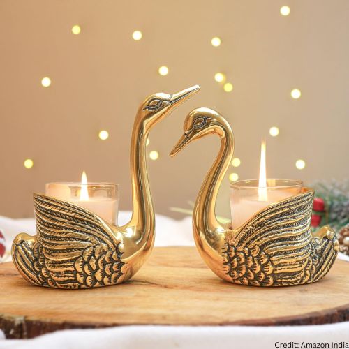 Aluminium Pair of Swans