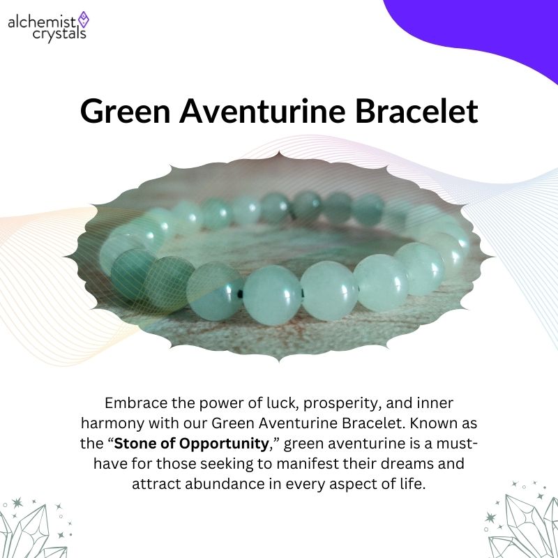 Green Aventurine Bracelet - Certified Bracelet for Spiritual Growth and Luck